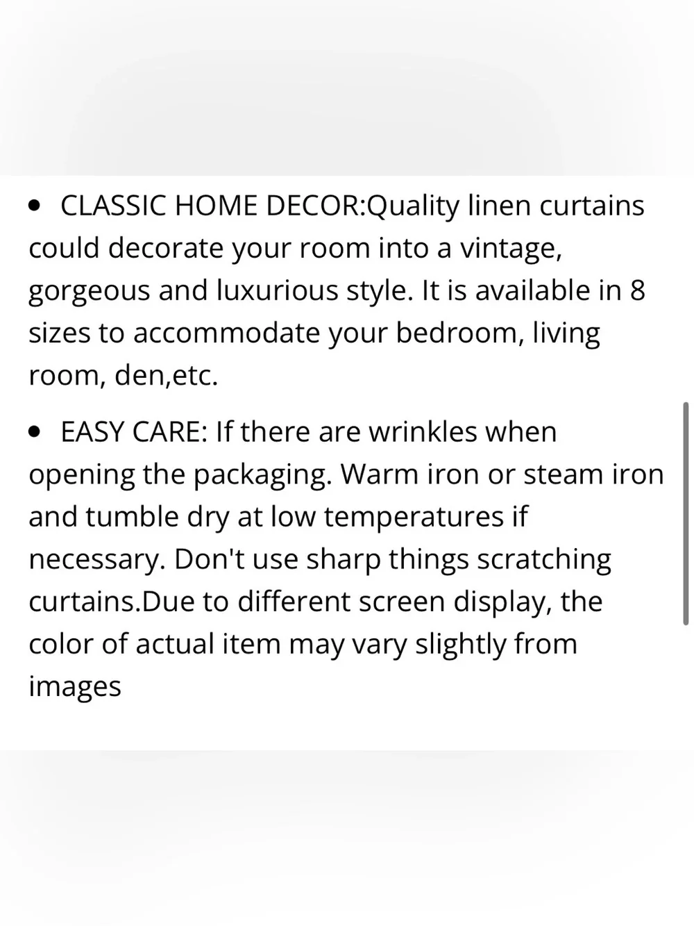 100% Blackout Curtains 52x72” (2-panels) CREAM